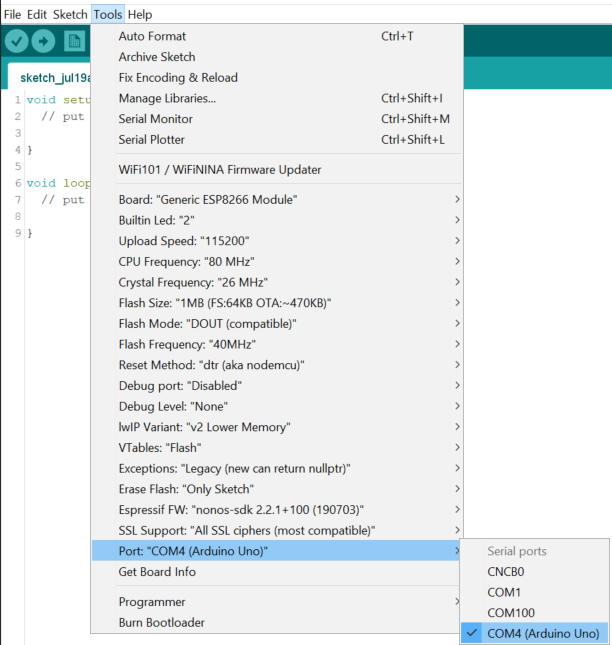 Arduino port