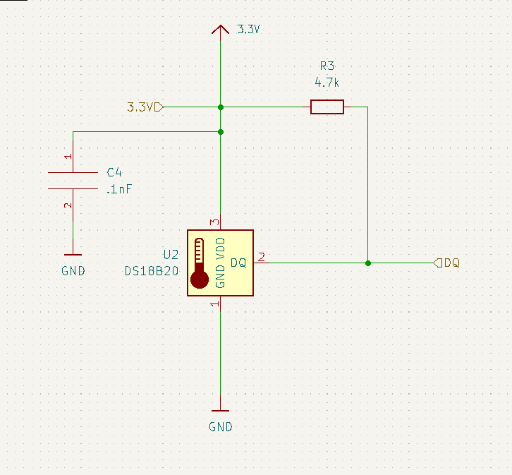 Design Schematic With DS18B20